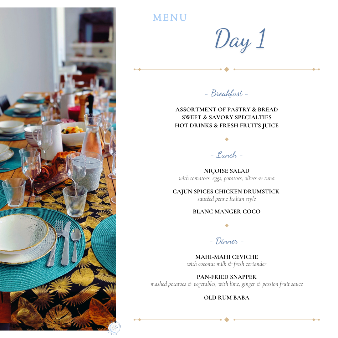 Weekly-Menus-Chef-Service-In-Villa-St-Martin-Sint-Maarten-Sxm